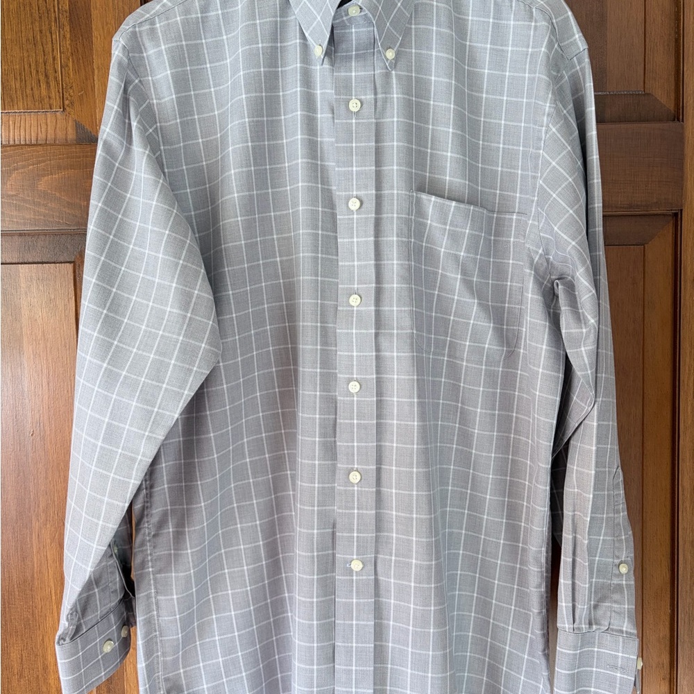 Jos. A. Bank Gray Plaid Casual Button Down Shirt